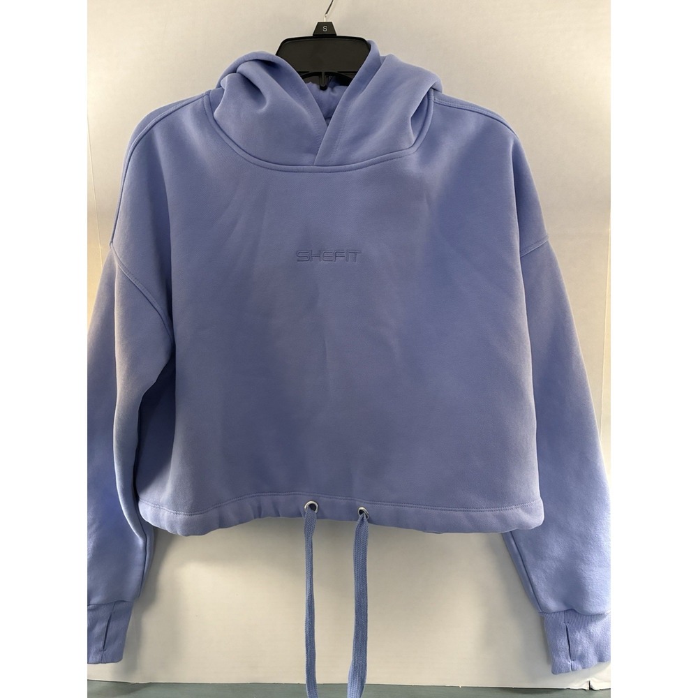 SHEFIT 1 Luxe Cropped Hoodie Womens Plus Lavender Thumbhole‎ Activewear Pullover